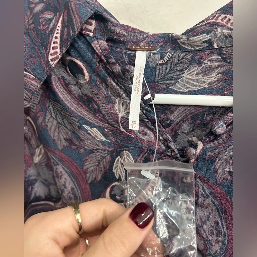 Free People Modern Muse Paisley Boho Blouse - Picture 3 of 7
